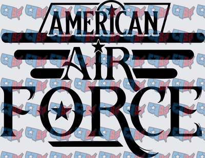 American Air Force Bold Star Typography (DTF)