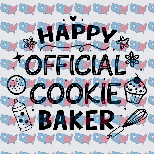 Happy Official Cookie Baker Baking Typography (DTF)