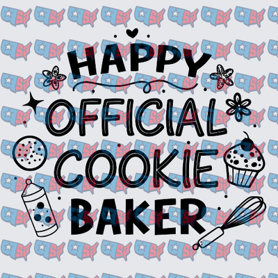 Happy Official Cookie Baker Baking Typography (DTF)