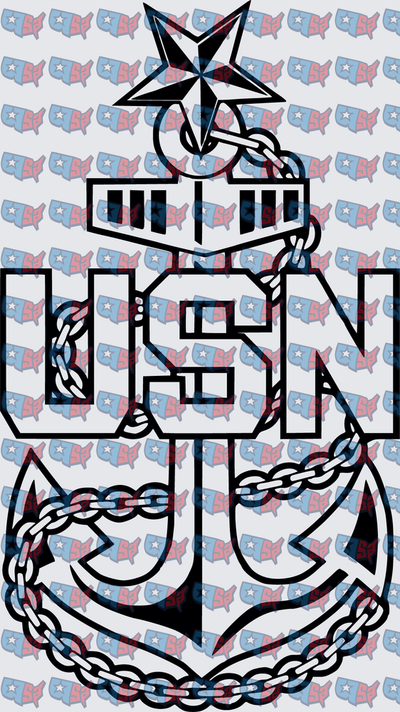 USN Anchor Chain Nautical Star Military Insignia (DTF)