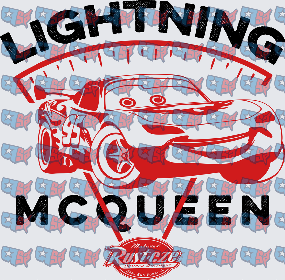 Lightning McQueen Rust-Eze Red Racing Car Graphic (DTF)