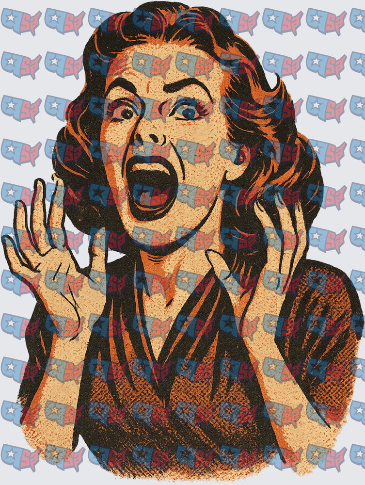 Retro Screaming Woman Vintage Comic Style (DTF)