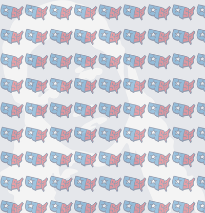 Patriotic USA Map Star Pattern Red White Blue (DTF)