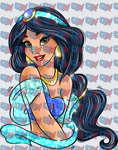 Glittery Arabian Princess Sparkle Portrait (DTF)