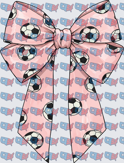 Pink Soccer Ball Pattern Bow (DTF)