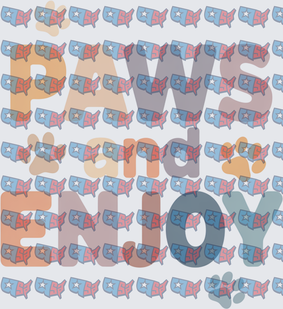Paws and Enjoy Patriotic USA Map Pattern (DTF)