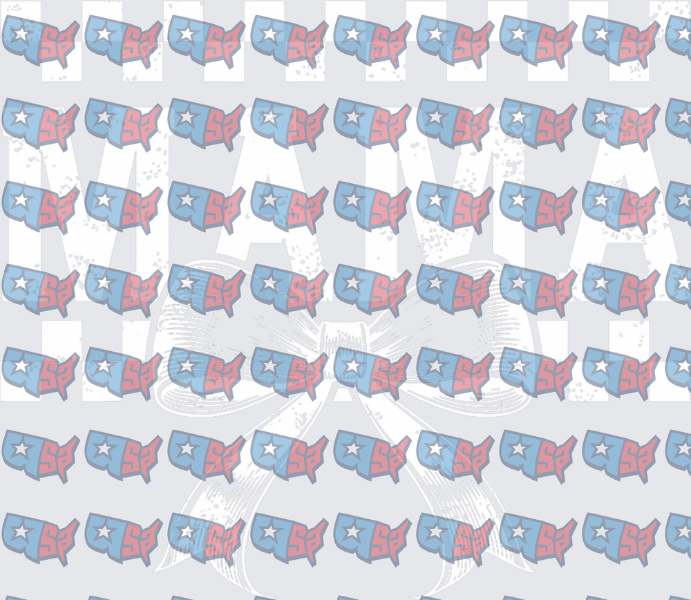 USA Map Star Red White Blue Patriotic Pattern (DTF)