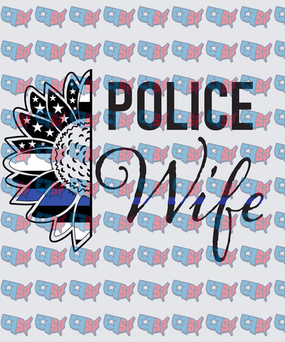 Police Wife Thin Blue Line Sunflower (DTF)