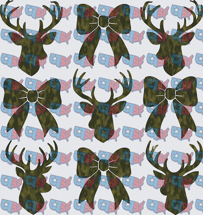 Camo Deer Head and Bow Pattern (DTF)