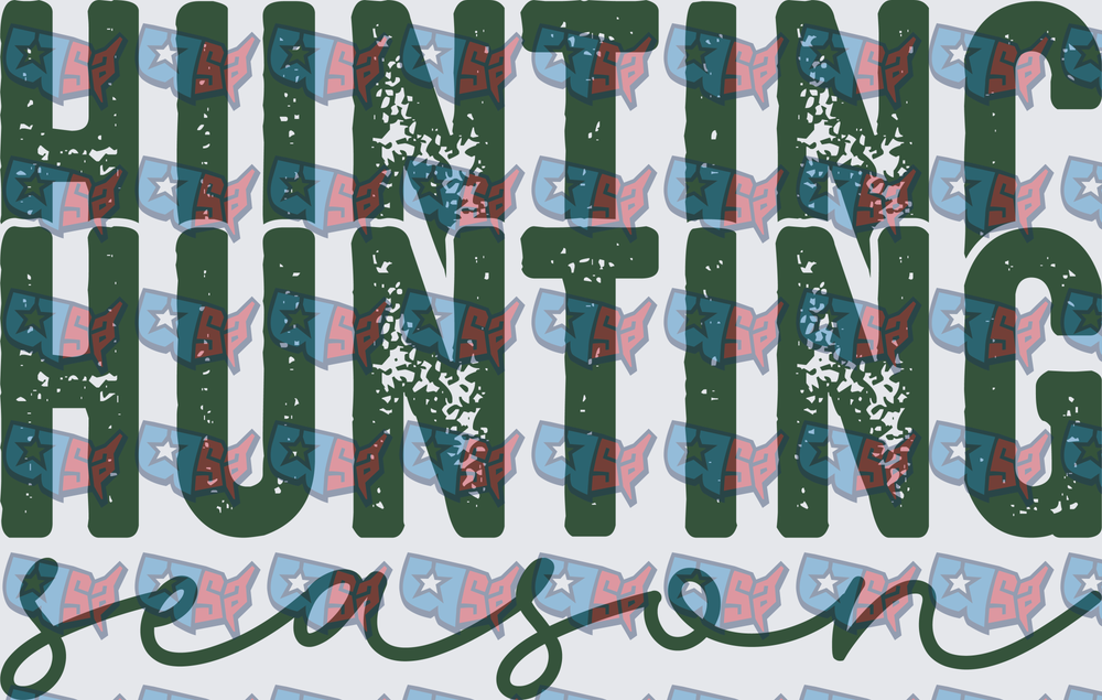 Hunting Season Distressed Bold Typography Pattern (DTF)