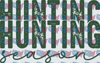 Hunting Season Distressed Bold Typography Pattern (DTF)