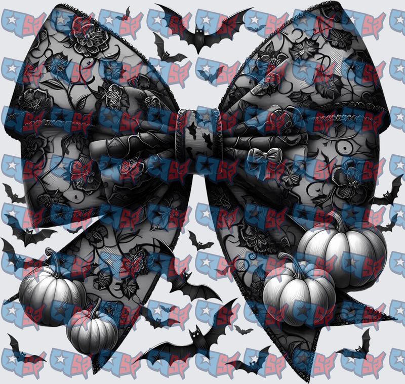 Gothic Lace Bow Skeleton Hands Bats Pumpkins (DTF)