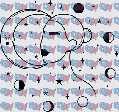 Celestial Moon Face With Stars And Moon Phases (DTF)