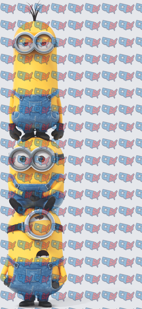 Three Stacked Yellow Minions Tower Vertical (DTF)