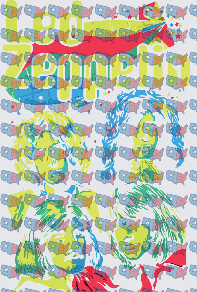 Colorful Pop Art Rock Band Portrait Collage (DTF)