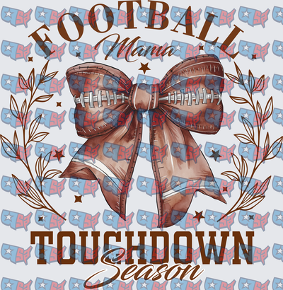 Football Mama Touchdown Season Bow Laurel Design (DTF)