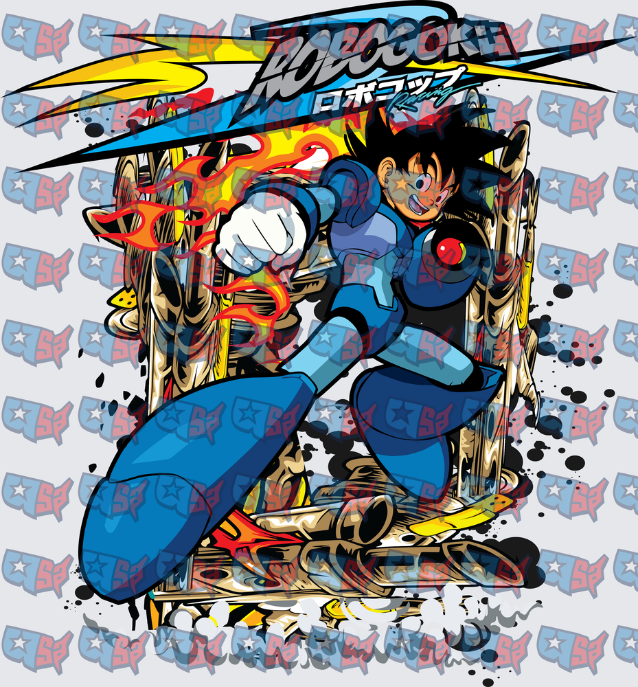 Robocop Racing Anime Fusion Action Hero Design (DTF)