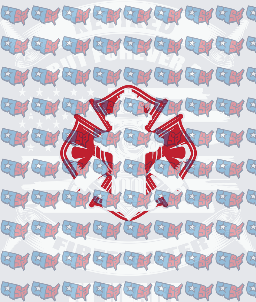 Retired But Forever Firefighter Maltese Cross American Flag (DTF)