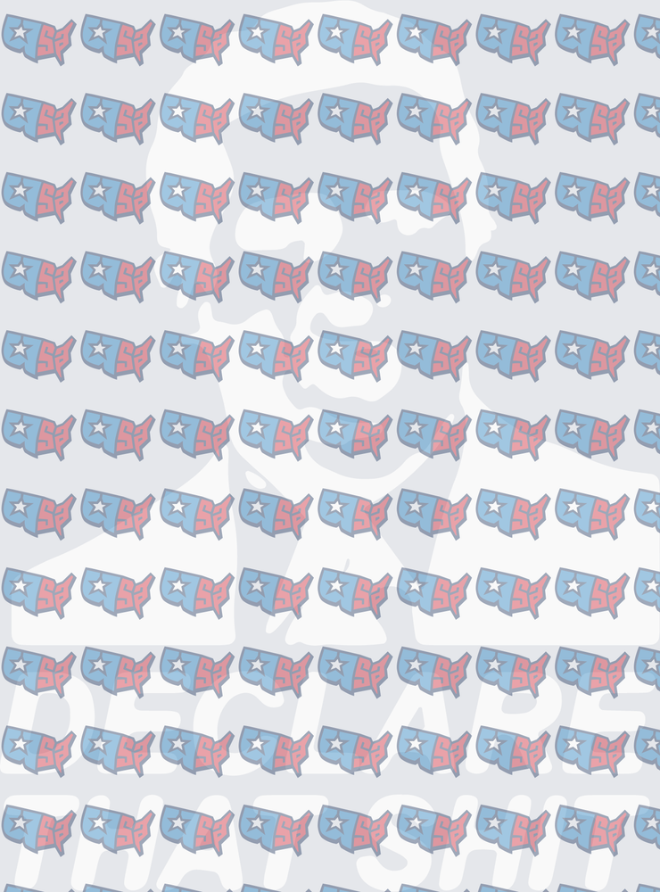 Abraham Lincoln USA Map Pattern Silhouette (DTF)