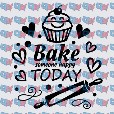 Bake Someone Happy Today Cupcake Rolling Pin (DTF)