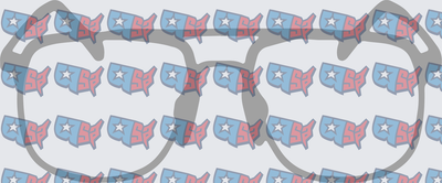 Retro Glasses USA Map Patriotic Pattern (DTF)