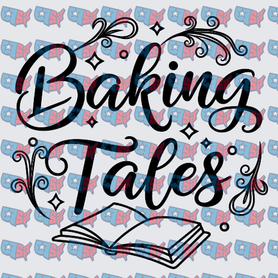 Baking Tales Script Text With Open Book (DTF)