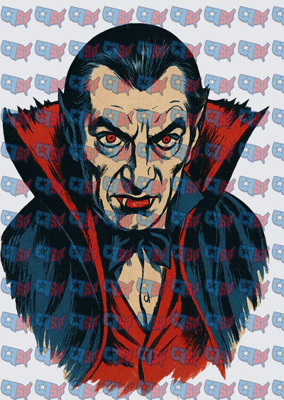 Vintage Vampire Count Retro Horror Portrait (DTF)