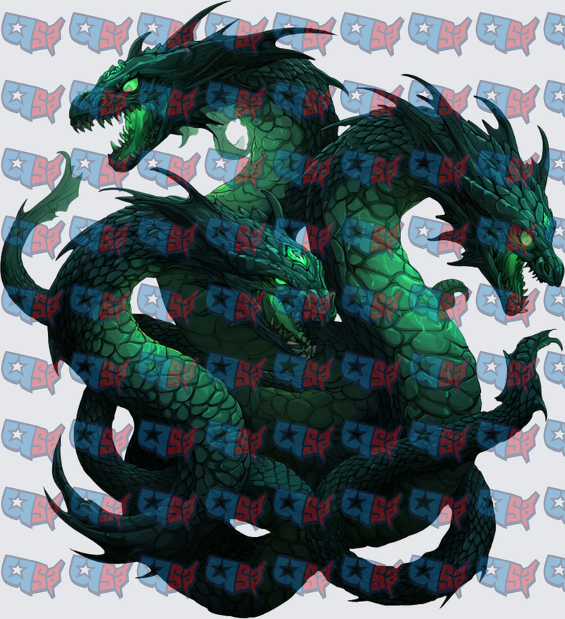 Dark Green Multi-Headed Hydra Dragon Beast (DTF)