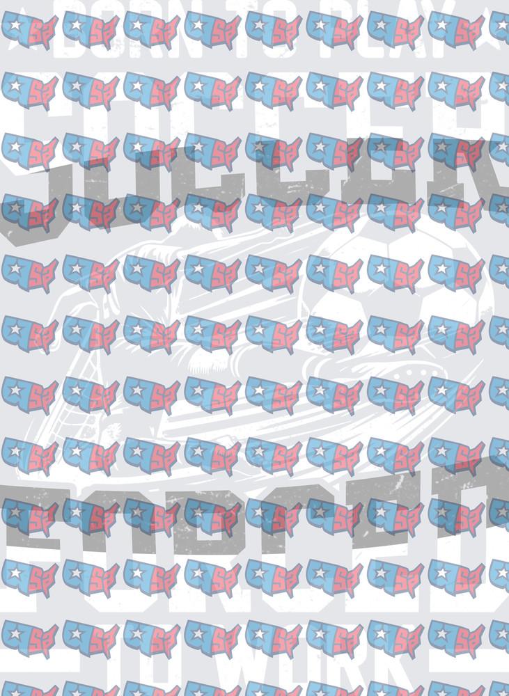 Born To Play Soccer Too Poor To Work USA Pattern (DTF)