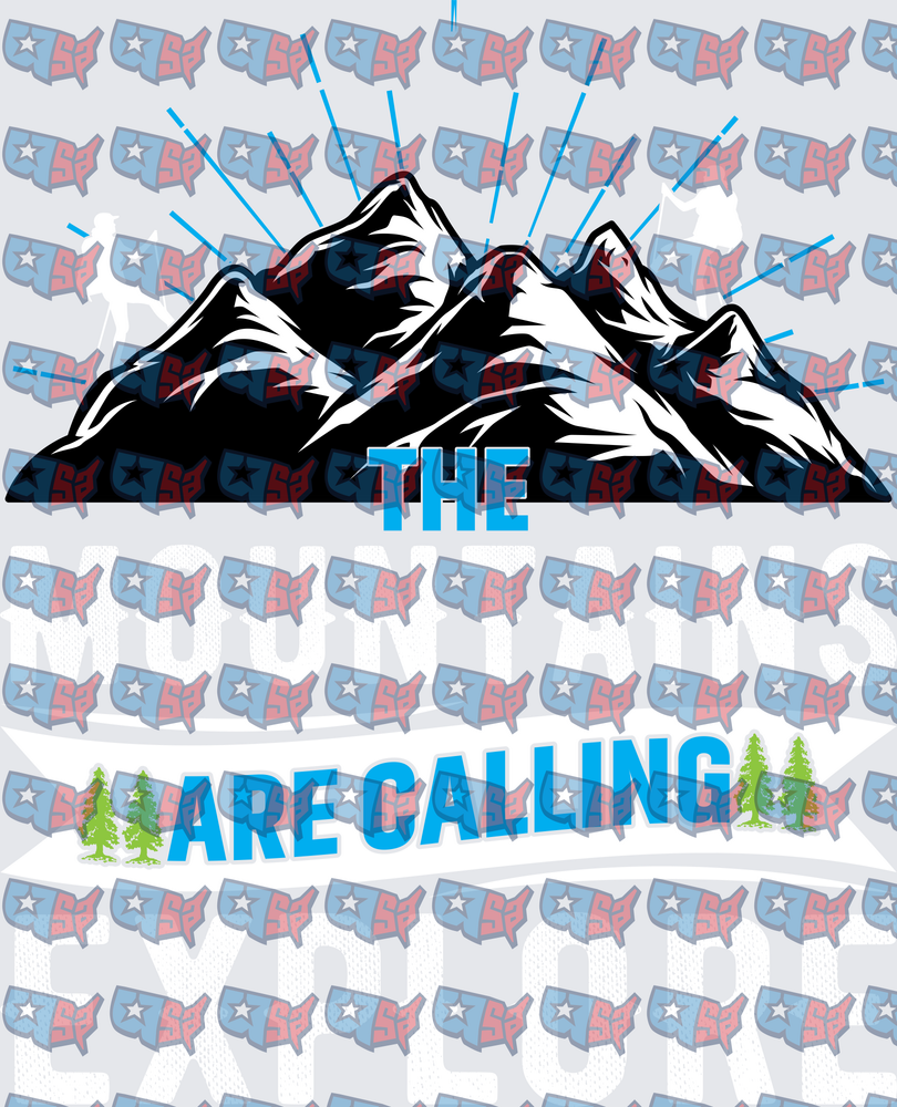 The Mountains Are Calling Pine Tree Graphic (DTF)
