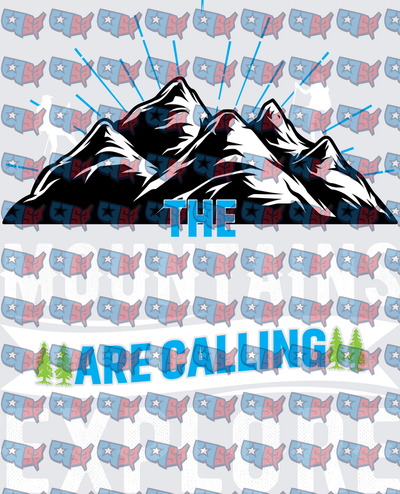 The Mountains Are Calling Pine Tree Graphic (DTF)