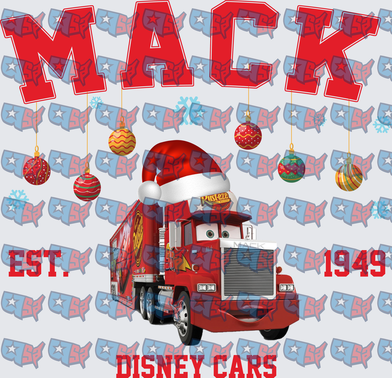 Christmas Animated Semi Truck Santa Hat Holiday Ornaments (DTF)