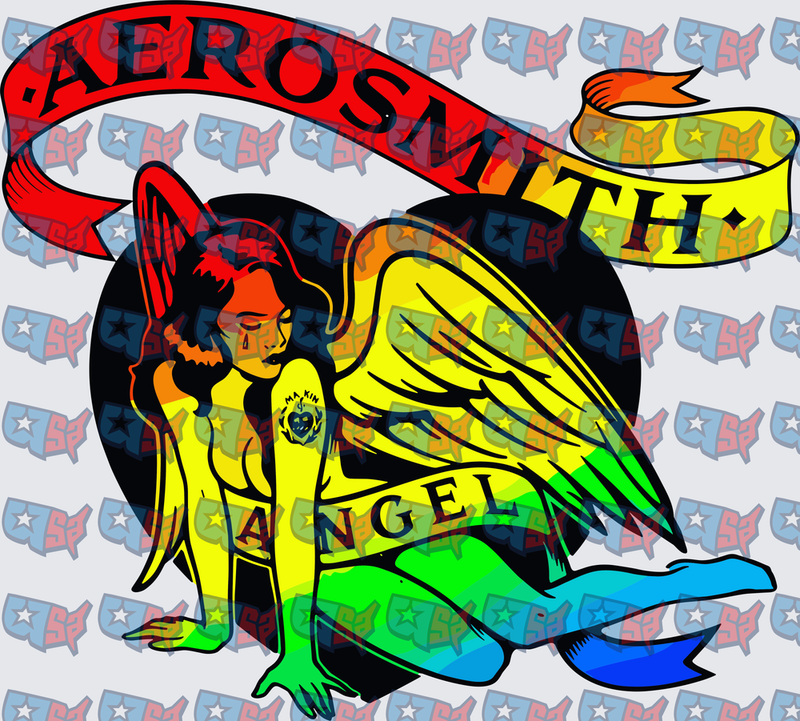 Aerosmith Angel Rainbow Gradient Rock Band Graphic (DTF)