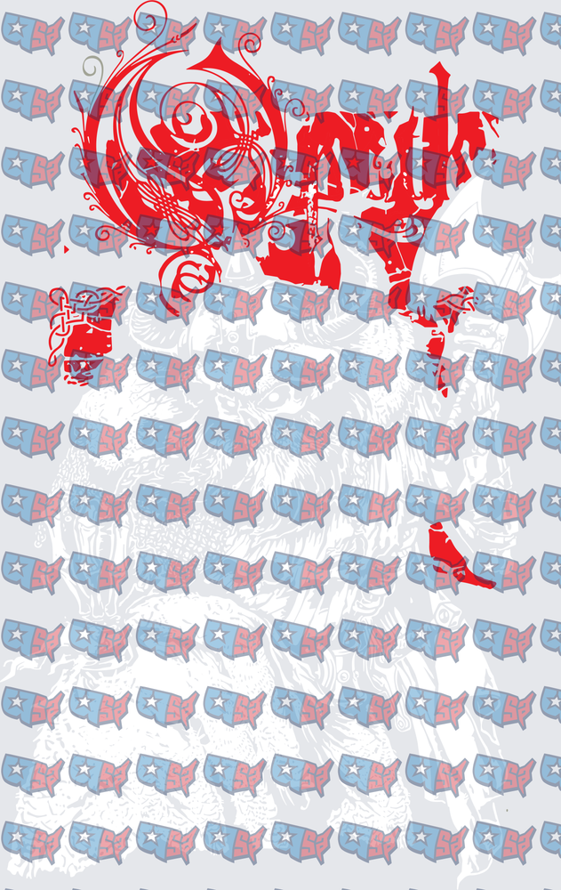 Red Ornate Gothic Band Logo With Flourishes (DTF)