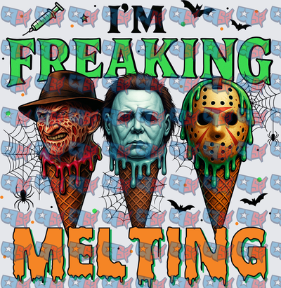 I'm Freaking Melting Horror Icons Ice Cream Cones (DTF)