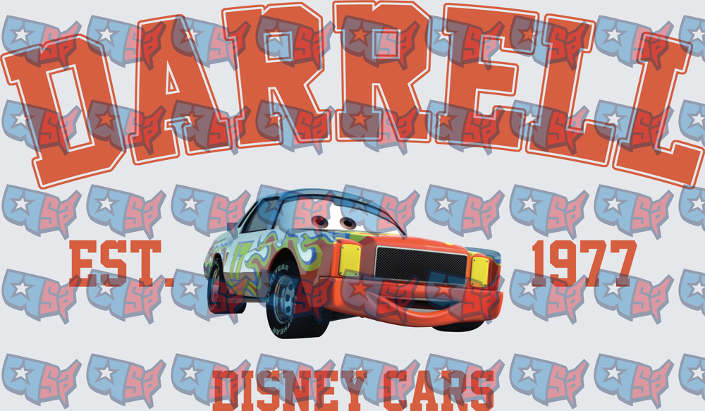 Darrell Animated Race Car EST 1977 Collegiate (DTF)
