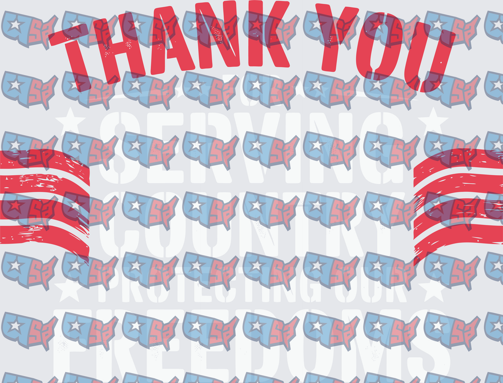 Thank You For Serving Our Country Patriotic Flag (DTF)