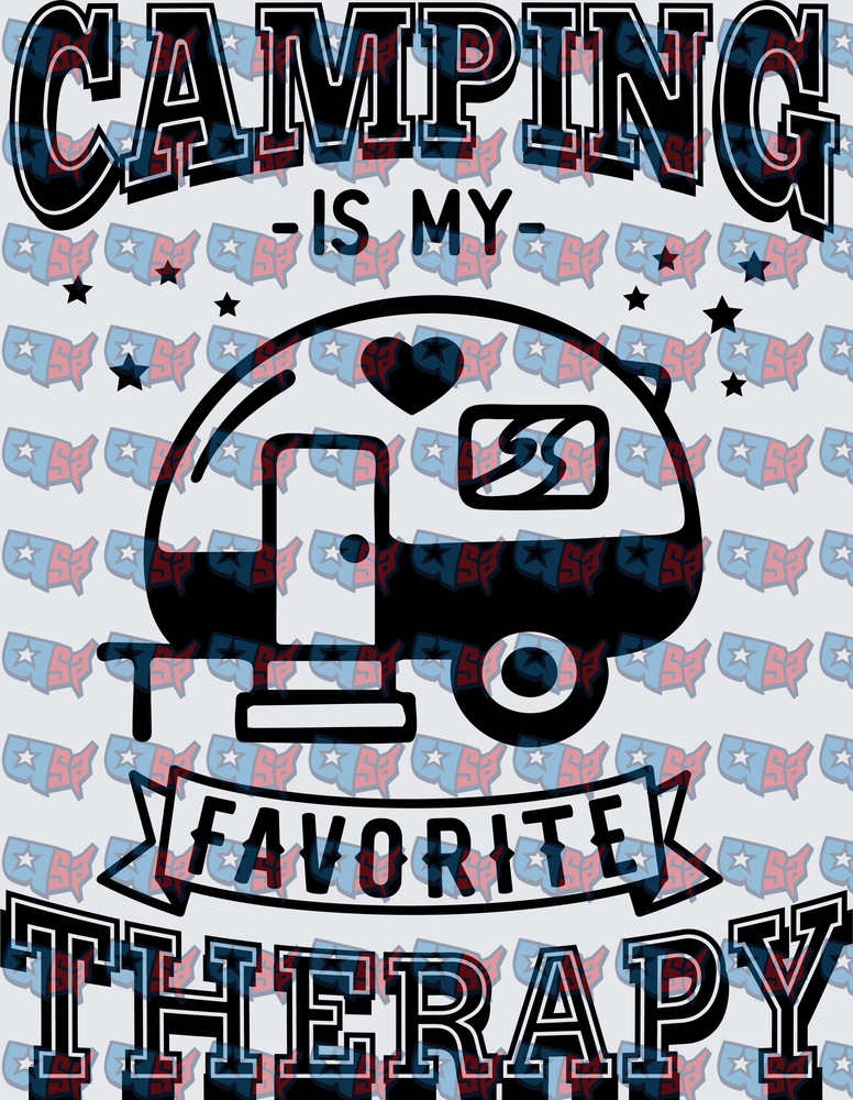 Camping Is My Favorite Therapy Camper Trailer (DTF)