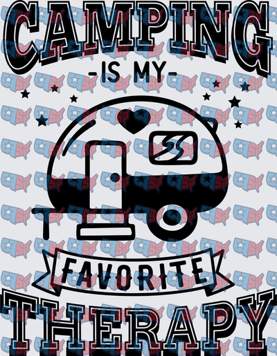 Camping Is My Favorite Therapy Camper Trailer (DTF)