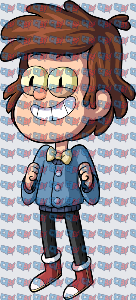 Excited Brown-Haired Boy With Bow Tie (DTF)