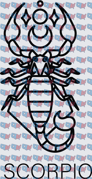 Scorpio Zodiac Scorpion Celestial Bold Line Art (DTF)