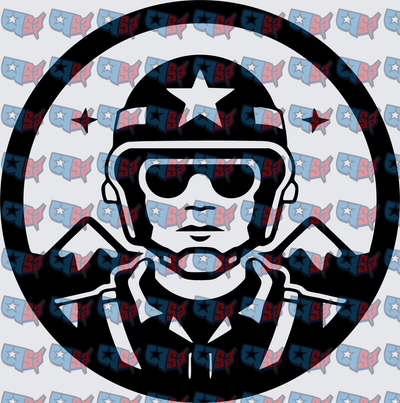 Military Soldier Star Helmet Circle Badge (DTF)