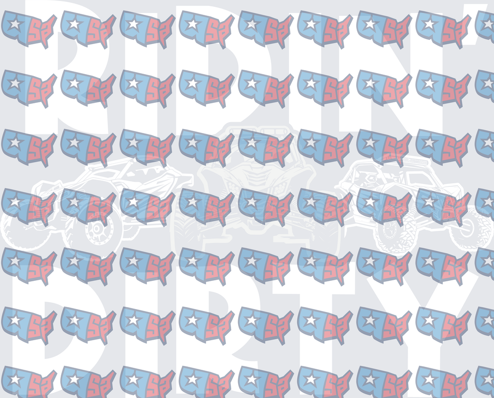 Patriotic USA Map Logo Pattern with Off-Road Vehicles (DTF)