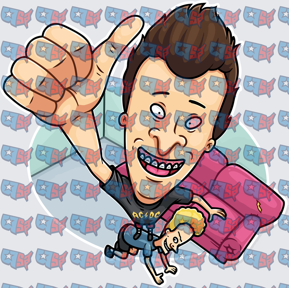 Beavis and Butt-Head Thumbs Up Cartoon Duo (DTF)