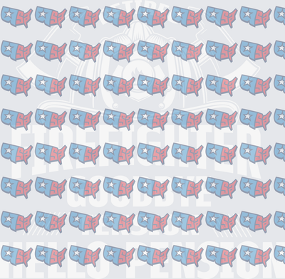 Patriotic USA Map Pattern with Stars Red White Blue (DTF)