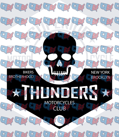 Thunders Motorcycles Club Brooklyn Skull Badge (DTF)