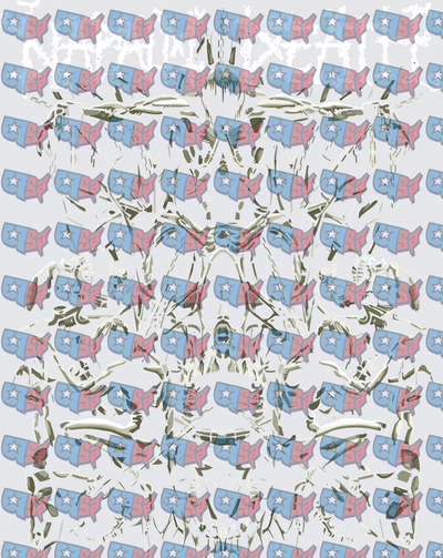 Skeleton USA Map Patriotic Repeat Pattern (DTF)