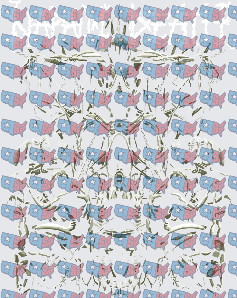 Skeleton USA Map Patriotic Repeat Pattern (DTF)