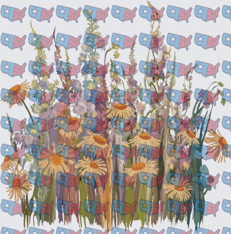 Wildflower Meadow Daisies Botanical Garden Illustration (DTF)