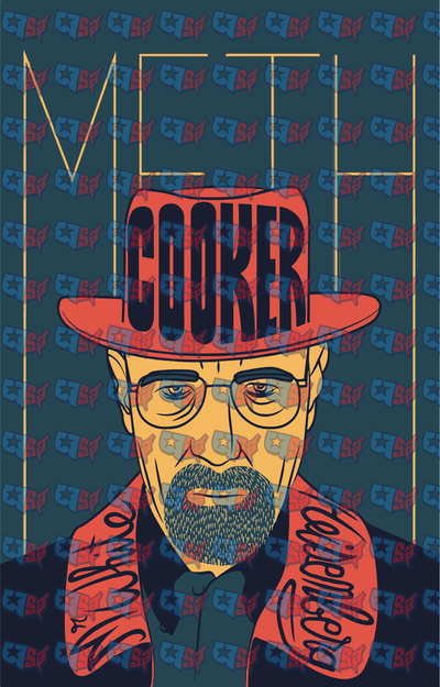 Meth Cooker Heisenberg Hat Portrait Illustration (DTF)